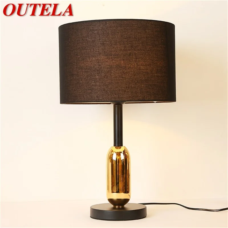 

OUTELA Table Lights Contemporary Simple Design LED Fabric Desk Lamps Decorative For Home