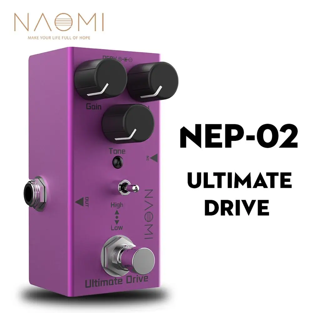 Мини педаль для гитары NAOMI NEP 02 настоящий отключение экстремальная Педаль Overdrive
