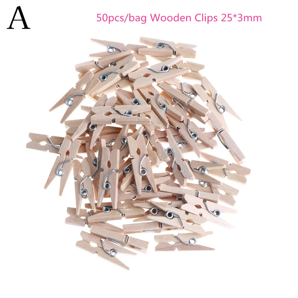 50pcs Wooden Сердце любовь деревянная одежда фото бумага колышек прищепка ремесло открытки зажимы для дома Свадебные украшения офисные канцелярские принадлежности Зажим - Цвет: 50pcs Wooden