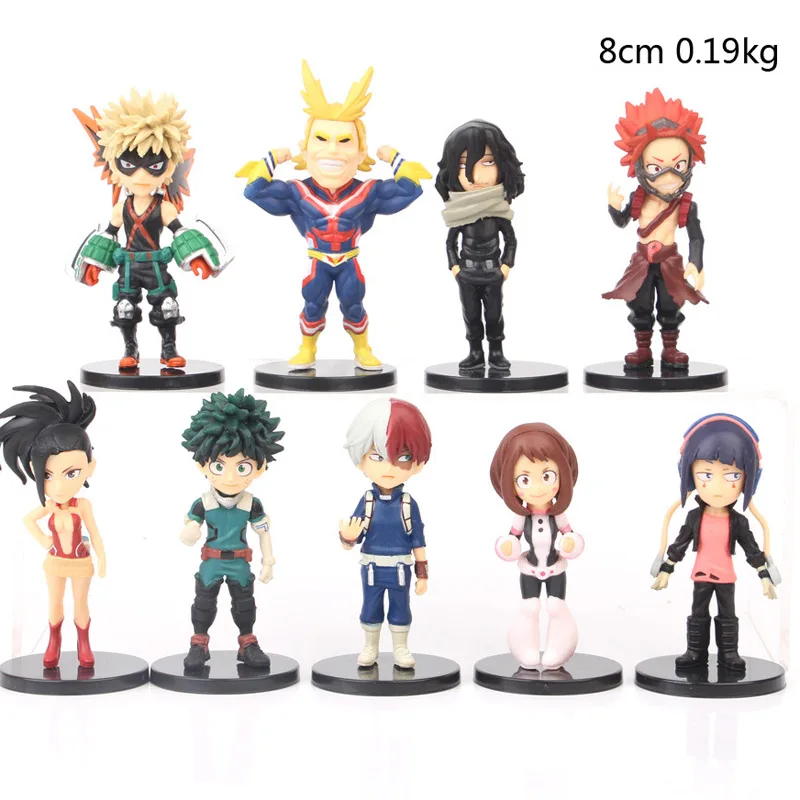 Новинка 8 см 9 шт./компл. рисунок My Hero academic Midoriya Izuku Shouto Todoroki Bakugou Katsuki Kirishima Eijiro Boku |