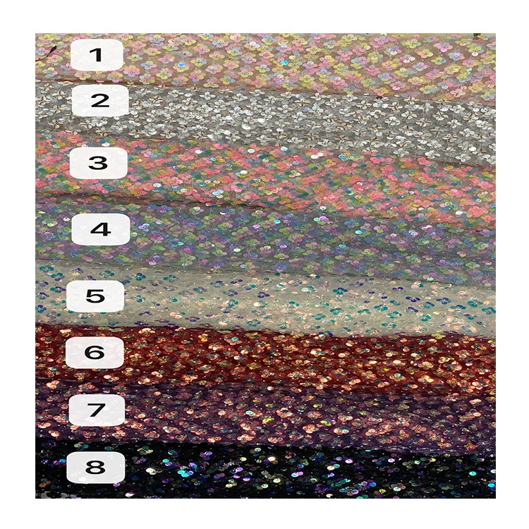 

Sequin Beaded Floret gauze embroidered fabric material