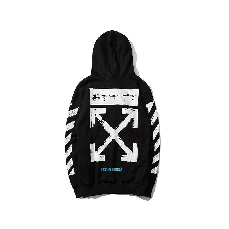 

Fashion offwhite basic graffiti couple's autumn men's and women's cotton Pullover Hooded Sweater