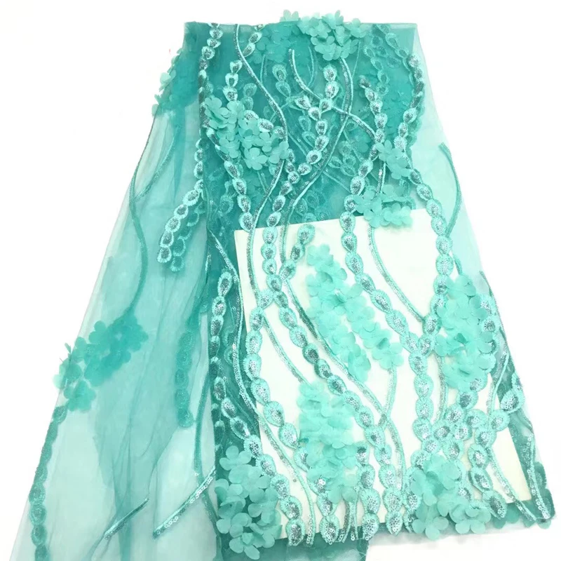 

2020 Hot Selling African Lace Fabric With Jacquard Weave Embroidery Applique Soft Skin Friendly Fabrics For Fashion Big Occasion