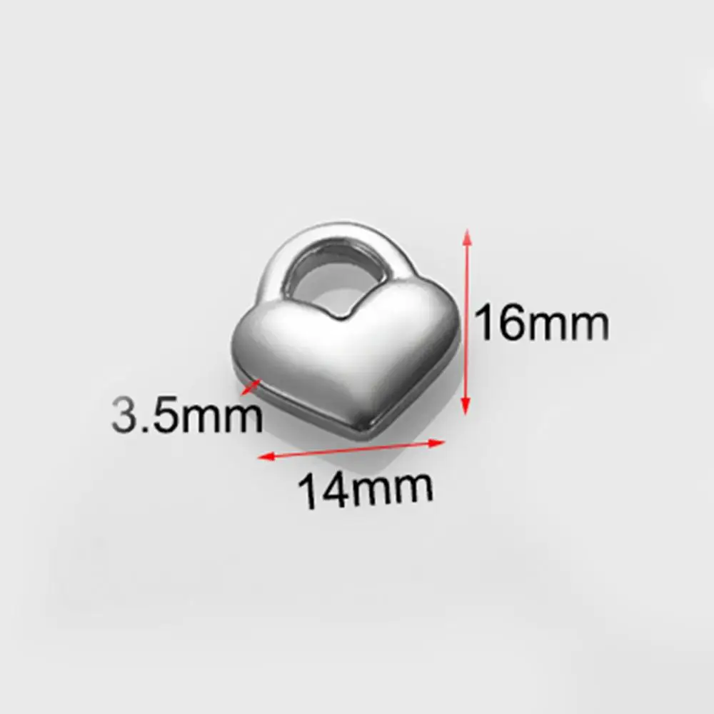 10 шт./лот новые модные подвески с замком в виде сердца из нержавеющей стали