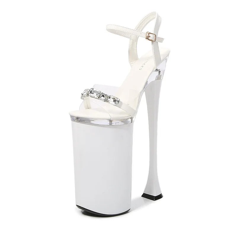 

diamond nightclub super high heels 26cm model sandals female show steel pipe dance shoes