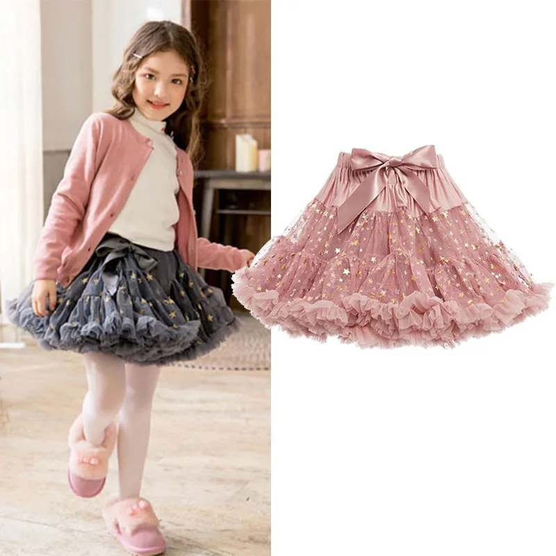 Юбка пачка для девочек детское Бальное Платье малышей танцевальная юбка из