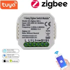 Умный модуль ZigBee с нейтральным Европейским напряжением, 220 В, 1-сторонний Беспроводной Выключатель светильник, реле для Alexa, Google Home, приложения, интеллектуальное управление