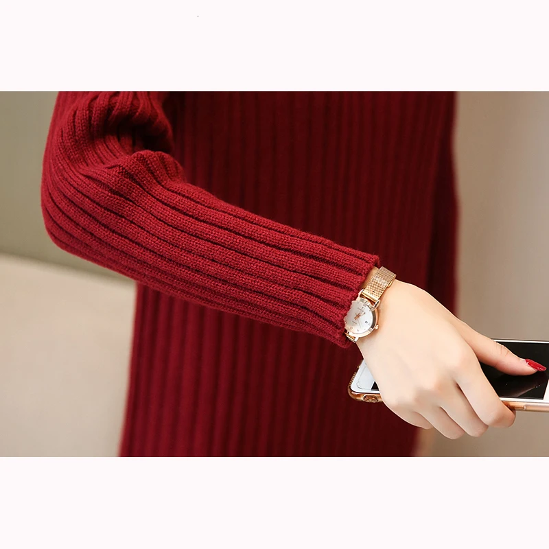 Длинные женские платья Trui зимние дизайнерские размер полувысокий воротник