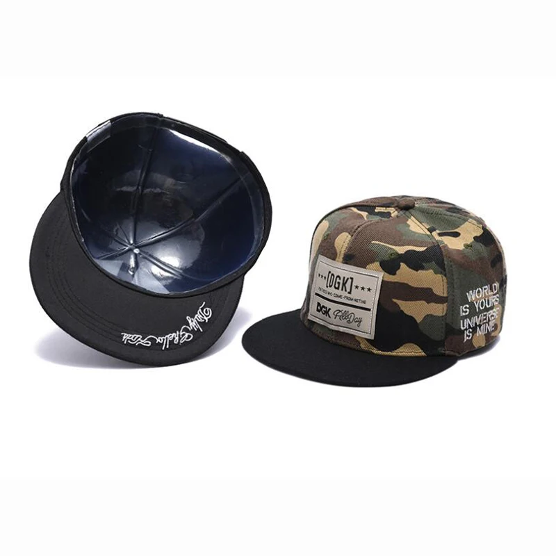 

High Quality Brand DGK Snapback Caps Men Women Flat Hip Hop Baseball Cap Casquette Gorras Hat Adult Camouflage Adjustable Hats