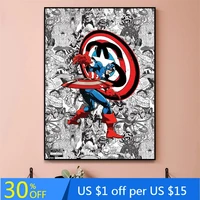 captain america shield throw art posters comic background paintings canvas wall art pictures home living room cuadros decor