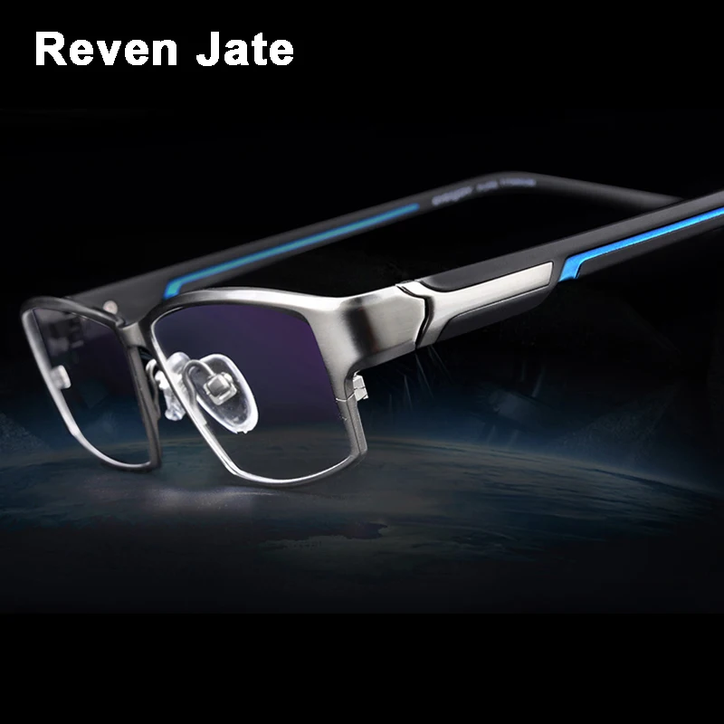 Reven Jate EJ267 Fashion Men Eyeglasses Frame Ultra Light-Weighted Flexible IP Electronic Plating Titanium Material Rim Glasses