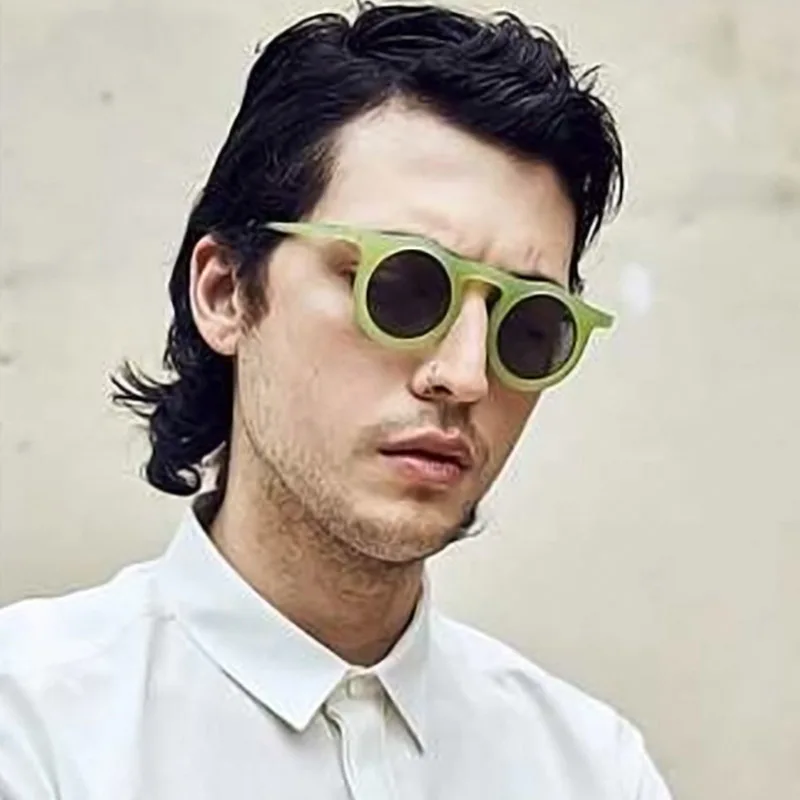 Унисекс винтажные круглые солнцезащитные очки зеленые оттенки для женщин