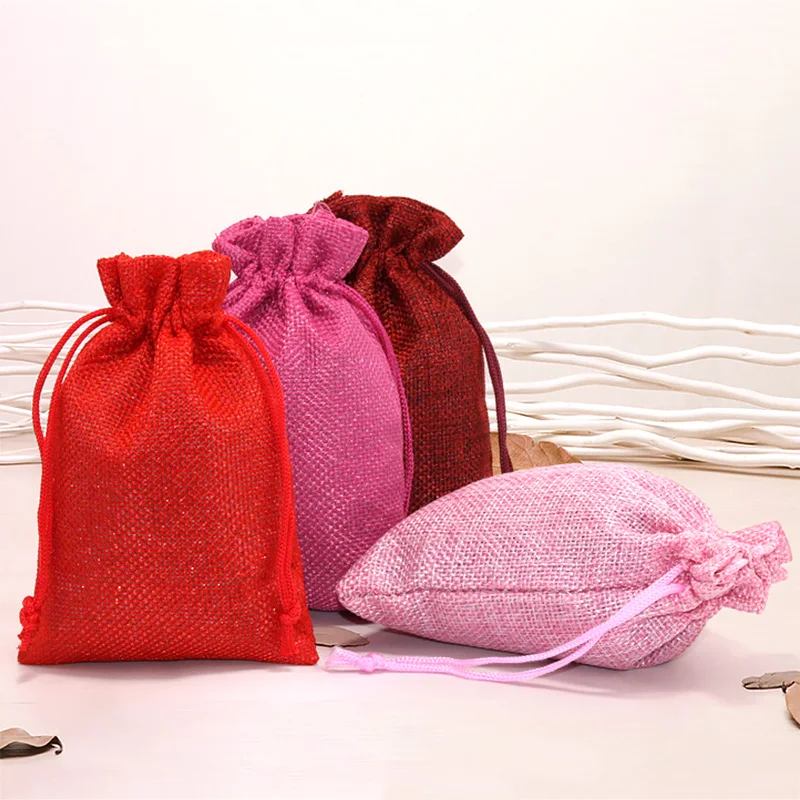 

Cotton Linen Drawstring Gift Bag Burlap Packing Pouches Storage Bags for Wedding Christmas Jewelry Dustproof Bag