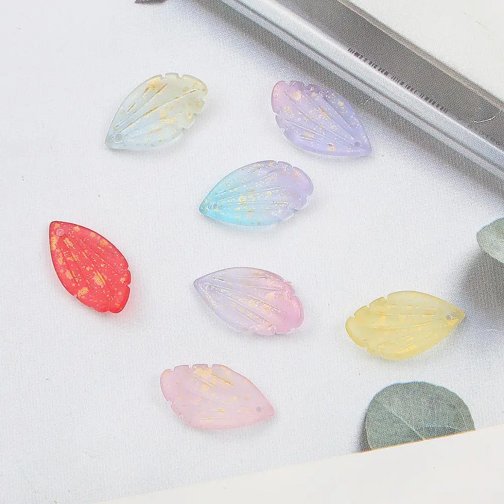 Бусины для изготовления ювелирных изделий стеклянные в форме лепестков ириса 50