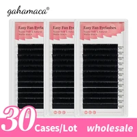 gahamaca 30cases easy fans lashes self fanning false eyelashes extension fast fan 3d 10d auto flowering blooming faux cils