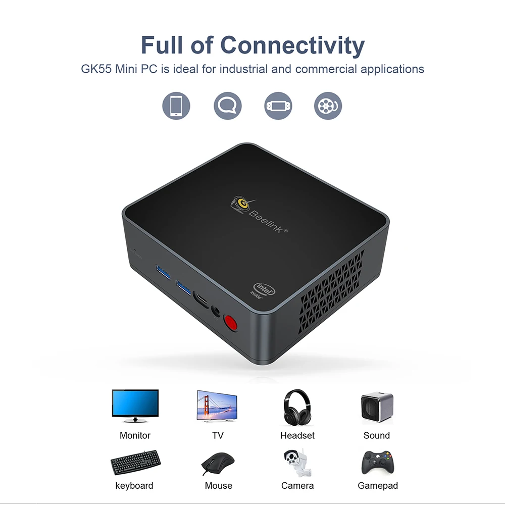 Beelink Gemini GK55 Windows 10 Мини компьютер 8 ГБ ОЗУ 128 ГБ/256 Гб WiFi 4K Intel Apollo Lake J4125 CPU офисный
