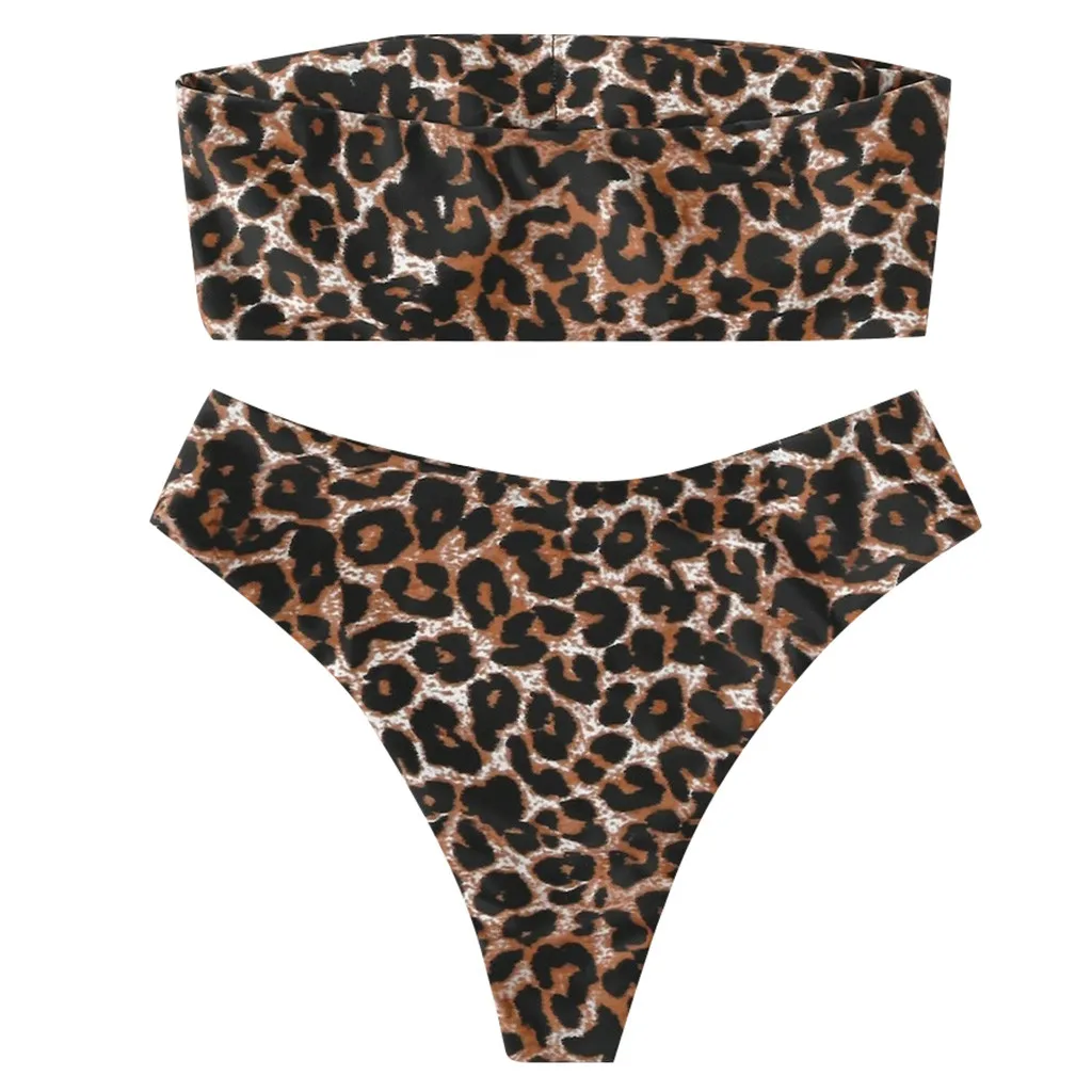 Женский купальник SAGACE сексуальный раздельный бикини с леопардовым принтом