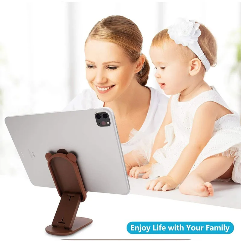 kawaii cute cartoon foldable adjustable cartoon animal cell phone holder for desk portable universal desk laptop phone stand free global shipping