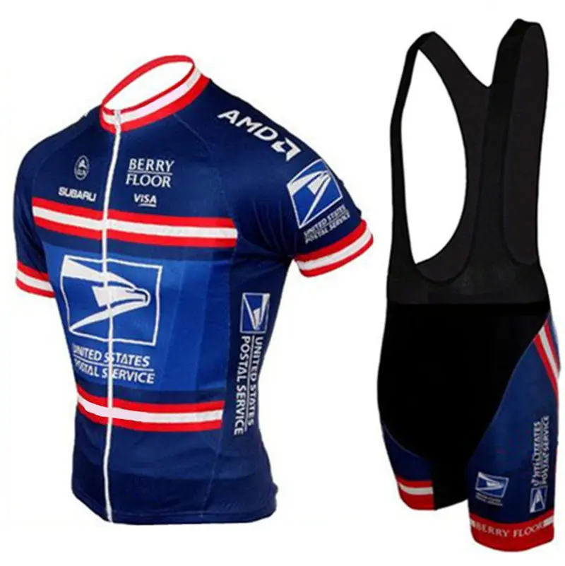 

United States postal service Cycling Jersey Short Sleeve Summer sets Bicycle shirt Bib Shorts Kits Mtb bike Maillot Ciclismo