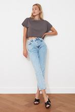 Pantalones Trendyol-pantalones vaqueros mom de alta bel para mujer...