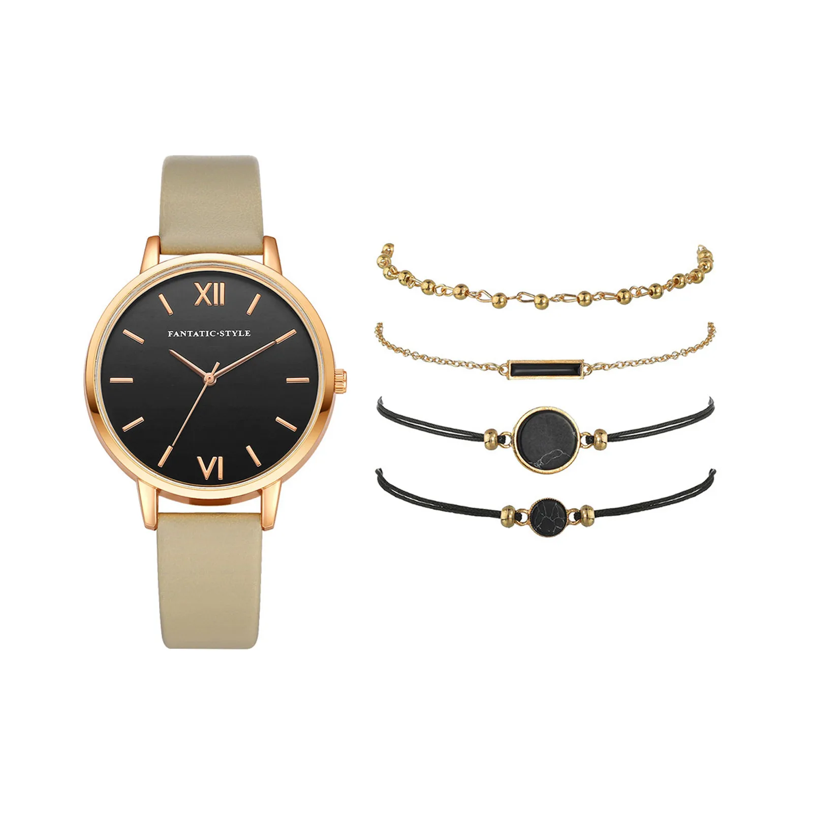 

5pcs Women Watch Set Woman Quartz Wristwatch Leather Ladies Bracelet Luxury Watch Casual Relogio Femenino Gift For Girlfriend