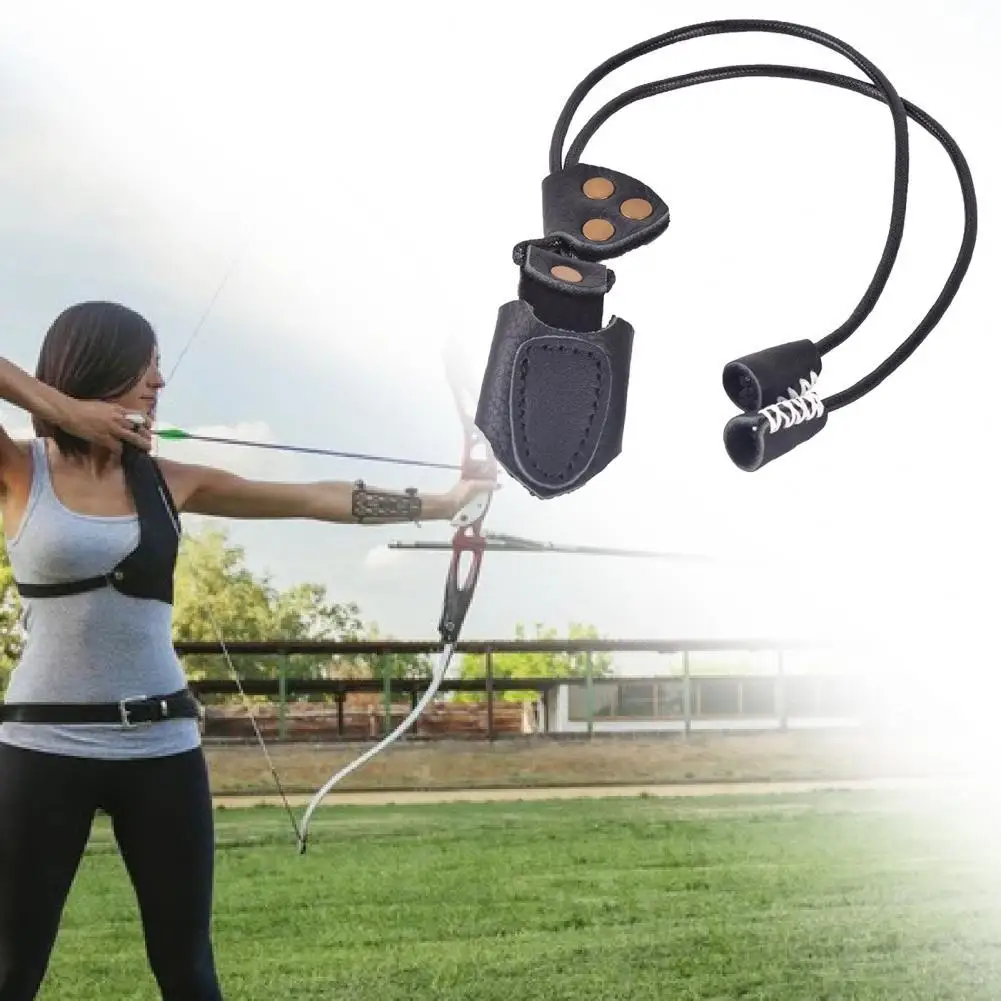 

Traditional bow and arrow recurve shooting protective gear, leather thumb finger guard, archery shooting finger guard,protection