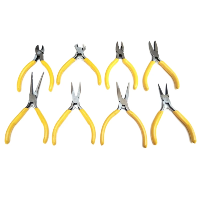 

8 Piece Pliers Set DIY Pliers Repair Tool Set Flat Jaws Round Curve Corner Nose Cutter Carbon Steel Jewelry Pliers