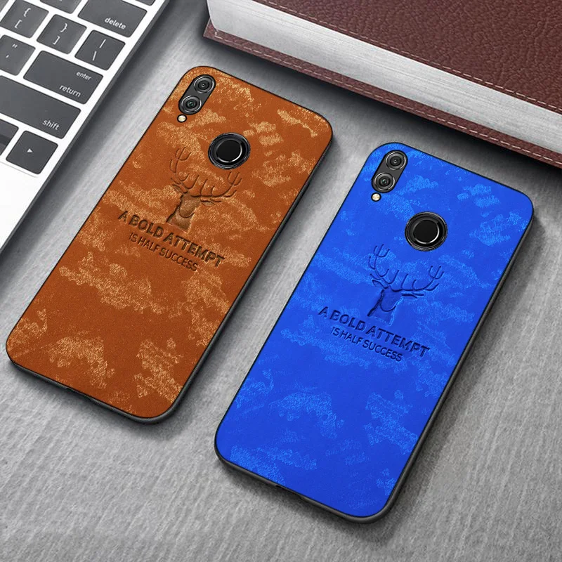 Для Huawei Honor 8X Max 9X 20 Pro 9 8C Case TPU + PU PC Ткань Олень Обложки для Играть 8 3 V20 V10 10i