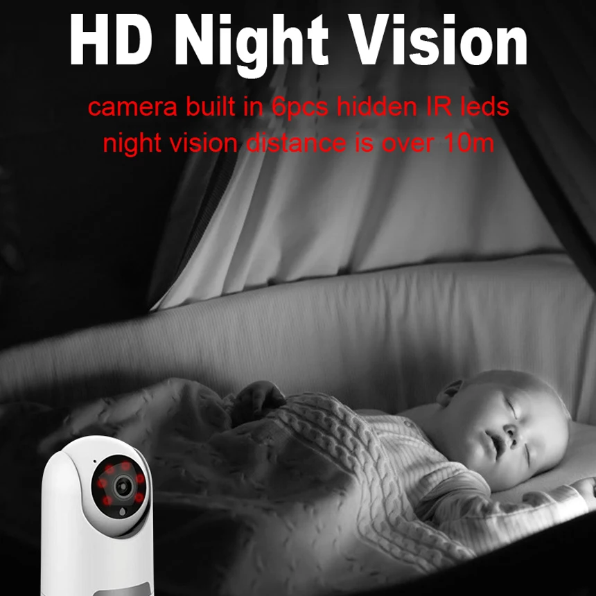 Hebeiros Смарт Tuya HD1080P мини няня 5G Wi Fi Камера Беспроводной камеры видеонаблюдения CCTV IP