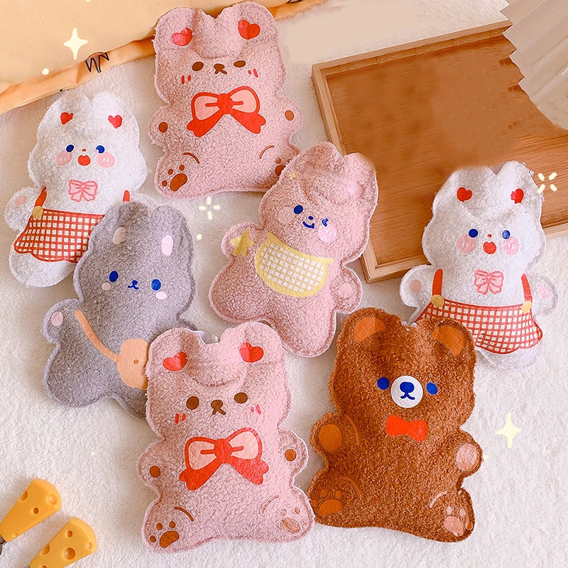 

Kawaii плюшевая грелка для рук Бутылка горячей воды для инъекций милого медведя кролика Мини Портативная Студенческая зимняя теплая сумка для...