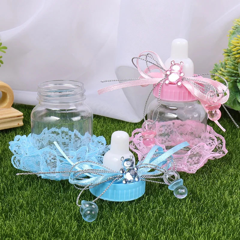 12pcs Baby Shower Candy Box Bottle With Bear Decor Birthday Party Favours Christmas Gift Wedding Decoration Sweet - купить по