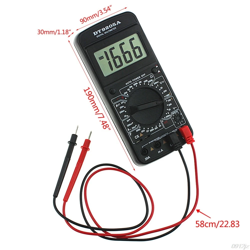 

Handheld Digital AC/DC LCD Electric Ammeter Resistance Capacitance Tester Meter AC DC Voltmeter hFE Tester