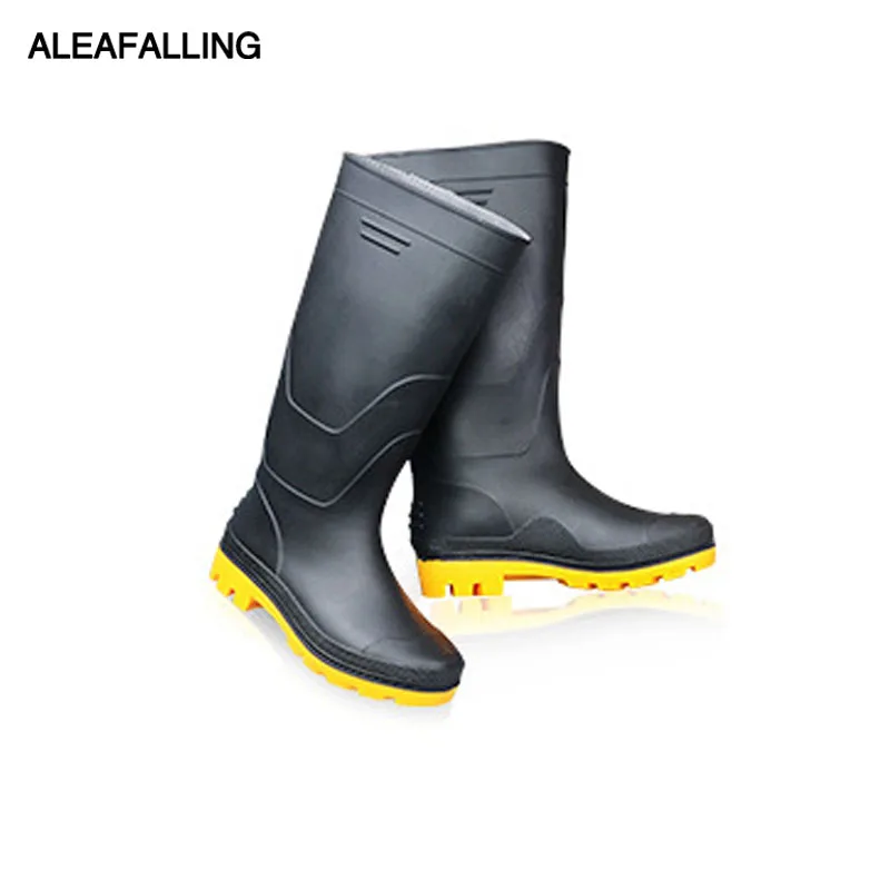 

Сапоги Aleafalling мужские резиновые, утепленные водонепроницаемые, высокие, без застежки, дождевая обувь, черные, M83, зима