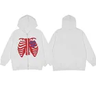 Мужская толстовка со скелетом на молнии, осенняя куртка большого размера с принтом черепа в стиле Харадзюку, куртка на молнии для женщин и мужчин, Готическая темная академия