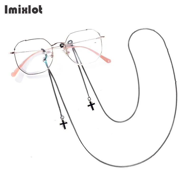 Цепочка с подвеской для очков металлическая цепь крестом в форме сердца звезды