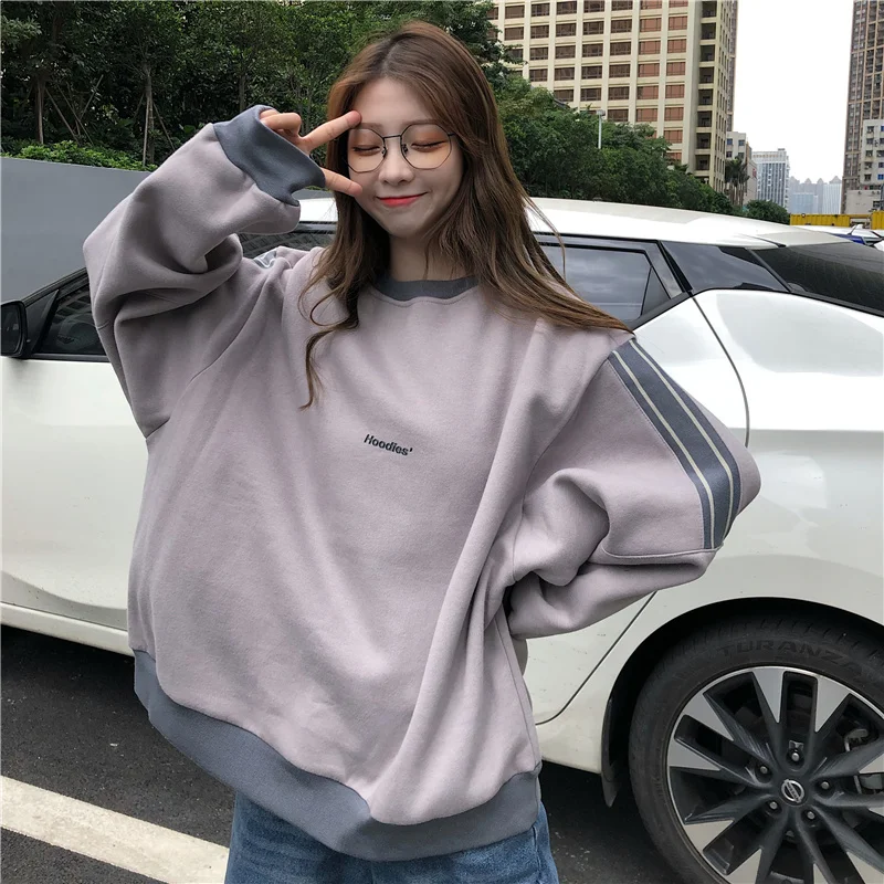 

Streetwear Women Sweatshirt Casual kawaii print Hoodies Thick Plus Velvet Student korean Style Harajuku Chic Trendy Popular tops