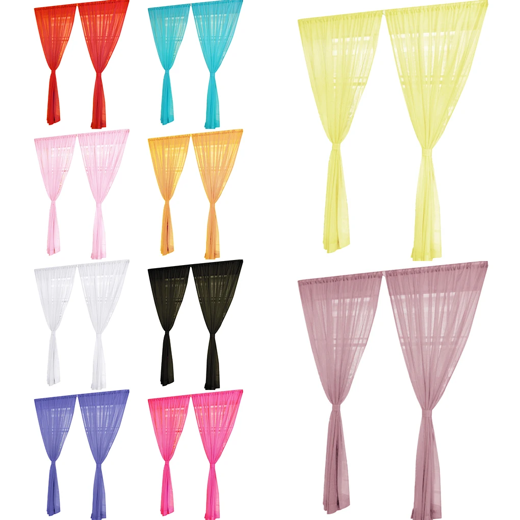 Занавеска чистый цвет тюль дверь окно занавеска драпировка панель отвесный шарф