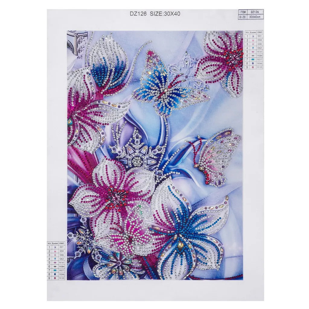 

5D Special Shaped Partial Drill Diamond Painting Butterfly Flower Diamond Embroidery Cross Stitch Diamond Mosaic