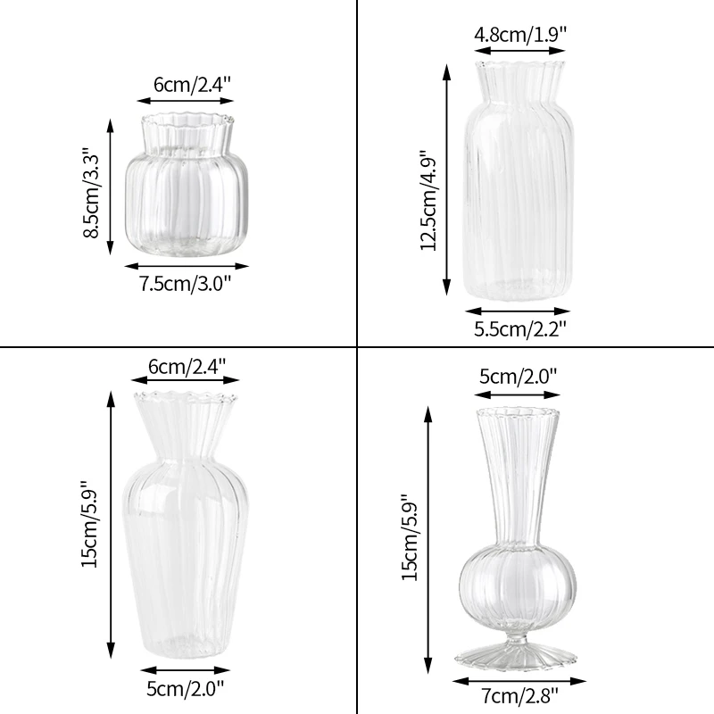 

Nordic Minimalist Glass Vase Creative Home Decor Vase Glass Ins Style Hydroponic Flower Bottle Stylish Beautiful Vases Glass