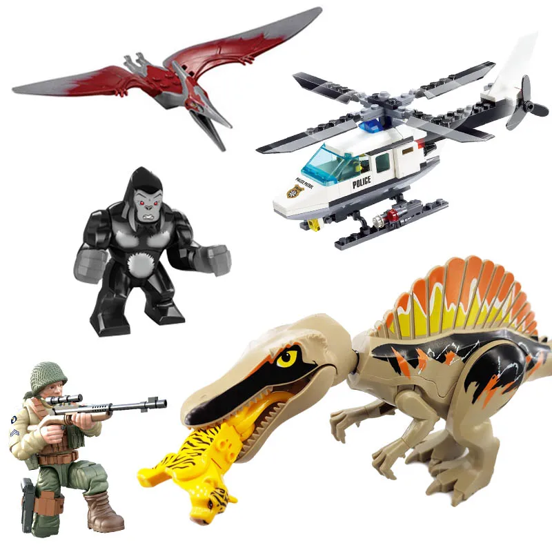 Набор для сборки фигурок Динозавров Юрского периода тираннозавр Велоцираптор