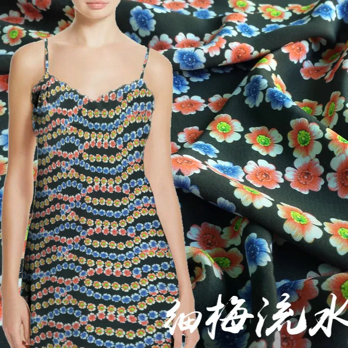 

140cm wide printed silk fabric meter digital inkjet silk crepe de chine fabric shirt dress fabric wholesale silk cloth