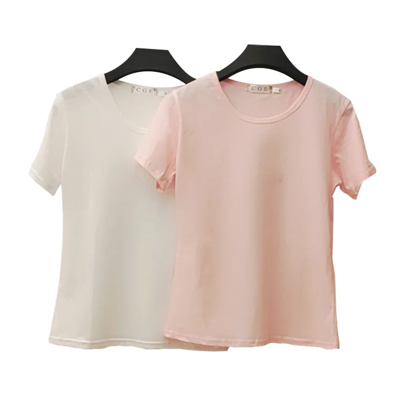 Футболка женская однотонная базовая Повседневная рубашка в стиле Харадзюку топ