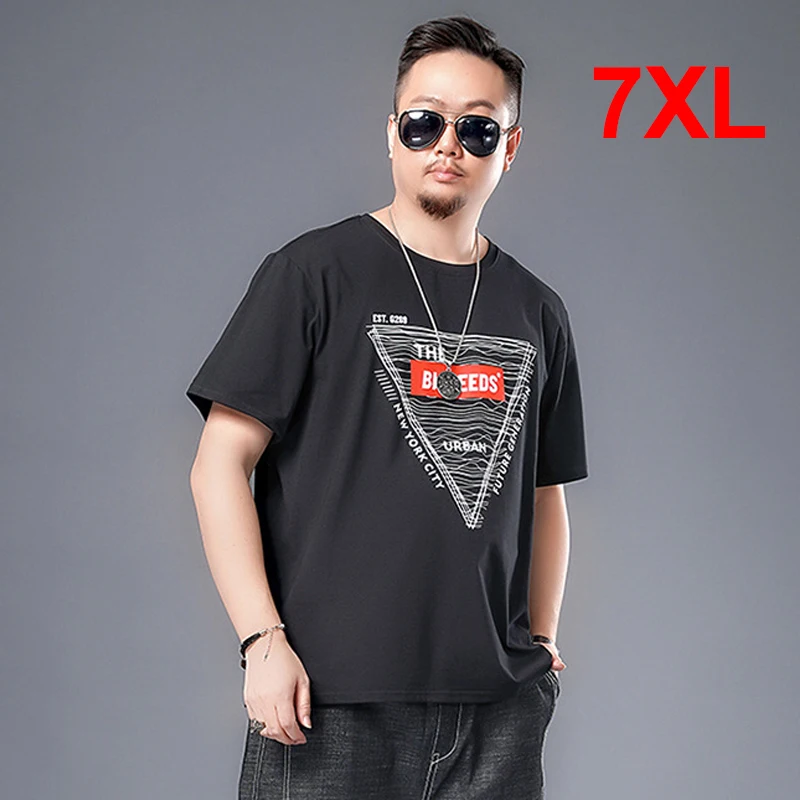 

Streetwear Fashion Triangle Print Tshirts Baggy Men Oversize Tees Tops Summer T-shirts Short Sleeve Plus Size 7XL Male HA057