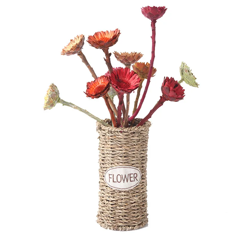 

Dried Flowers Handmade Sunflower For DIY Wedding Home Room Cabinet Display Floral Decor Valentine's Day Natural Emperor Gerber