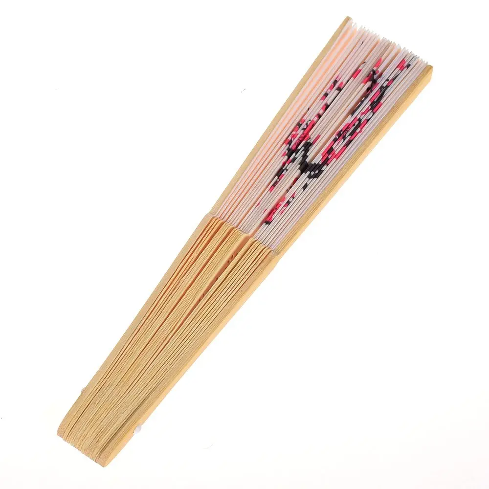 1 шт. шелковая ткань вишневый цвет Китайский складывающийся веер деревянный