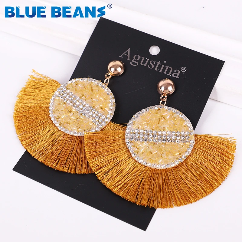 Женские Геометрические серьги с бахромой Висячие длинные висячие кристаллами