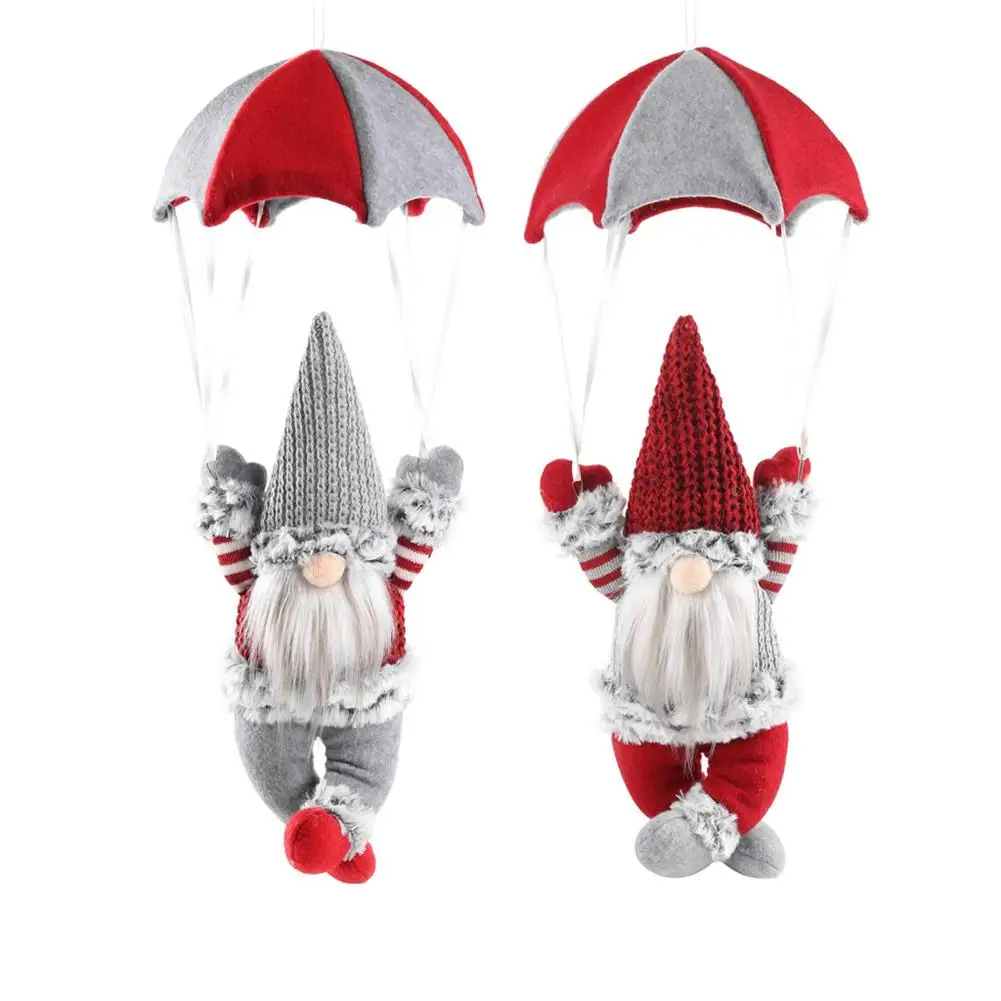 

New Christmas Decoration Santa Gnome Plush Doll Pendant Tree Parachute Hanging Ornaments Christmas Crafts