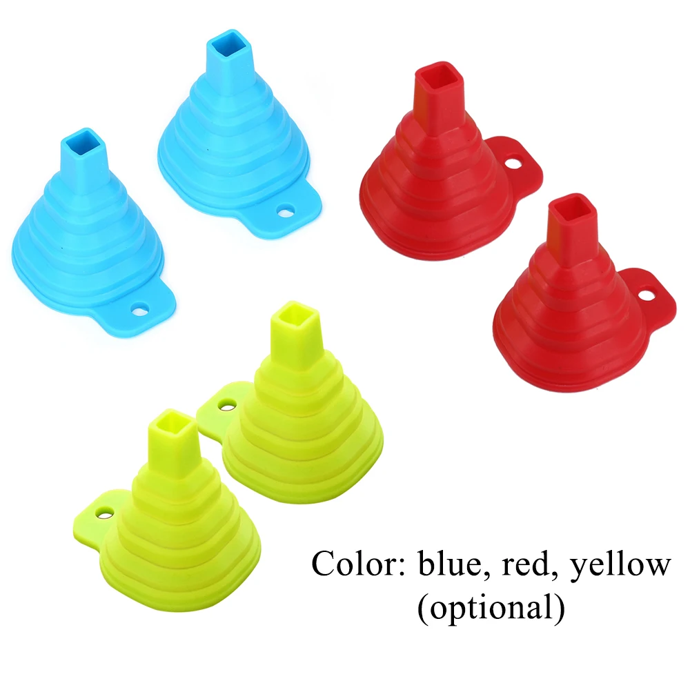 100% Пищевая силиконовая Складная воронка Гибкая кухонная Воронка для перекачки