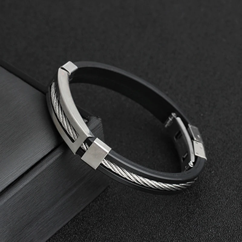 Мужские браслеты/нержавеющая сталь/Винтаж/силикон/Мода/браслеты витые плетеные