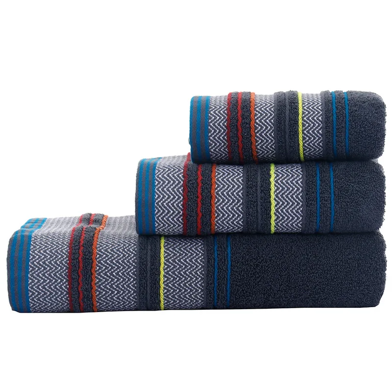 

Stripe Printe Bath Towel Set,1 Large Bath Towels,1 Small Bath Towels,1 Hand Towels. Soft Cotton Highly Absorbent Bathroom Towels
